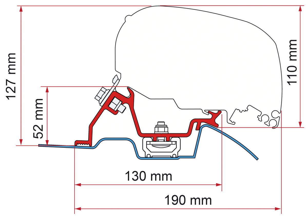 Fiamma Adapter F80-F65 MBS Roof Rail