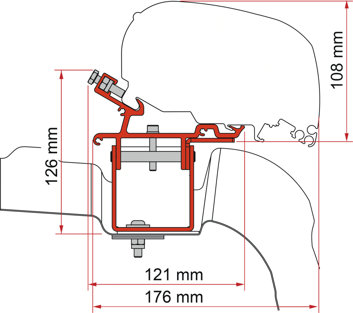 Fiamma Adapter F80-F65 Crafter-MAN L3 H3 ab 17