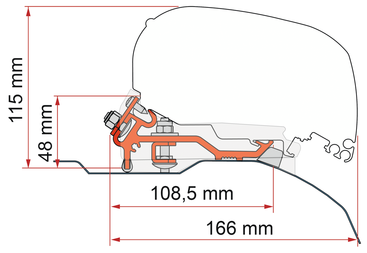 Fiamma Kit Ducato Low Profile H2 - L4 silber