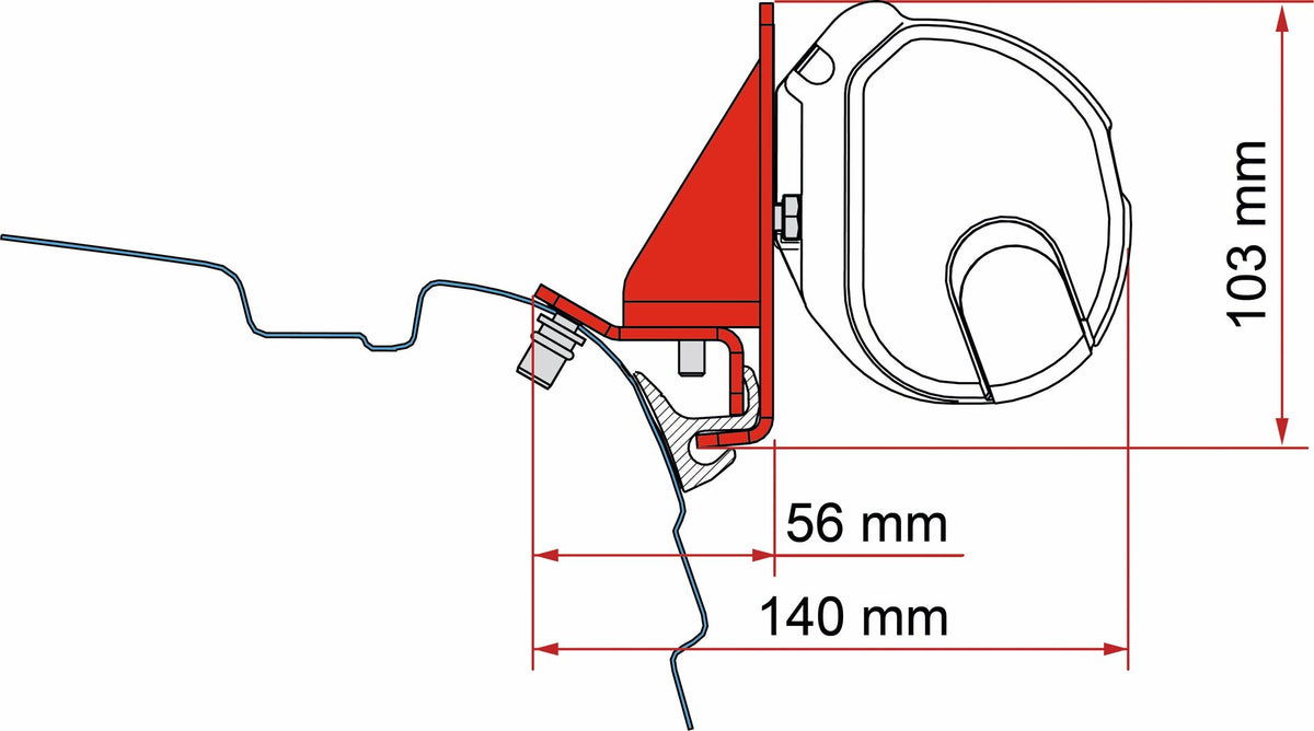 Fiamma Adapter F35 Kit Combi Rail Bracket