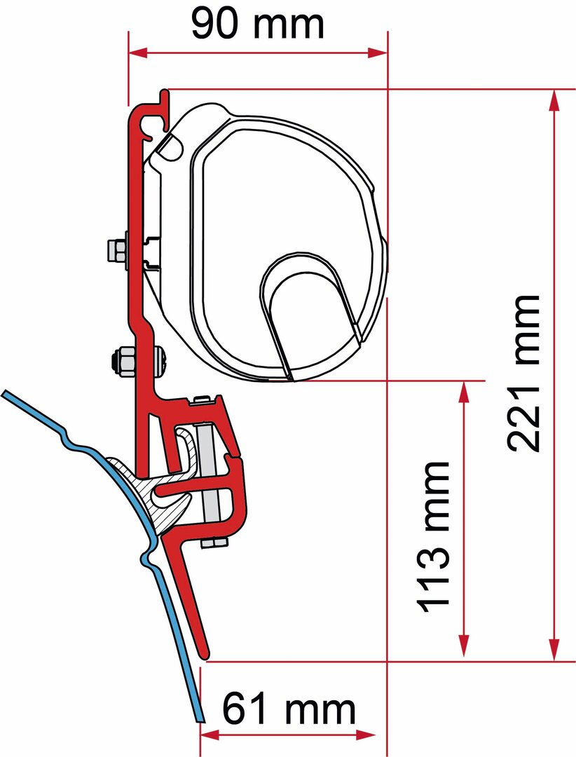 Fiamma Adapter-Kit F35 VW T4 Brandrup