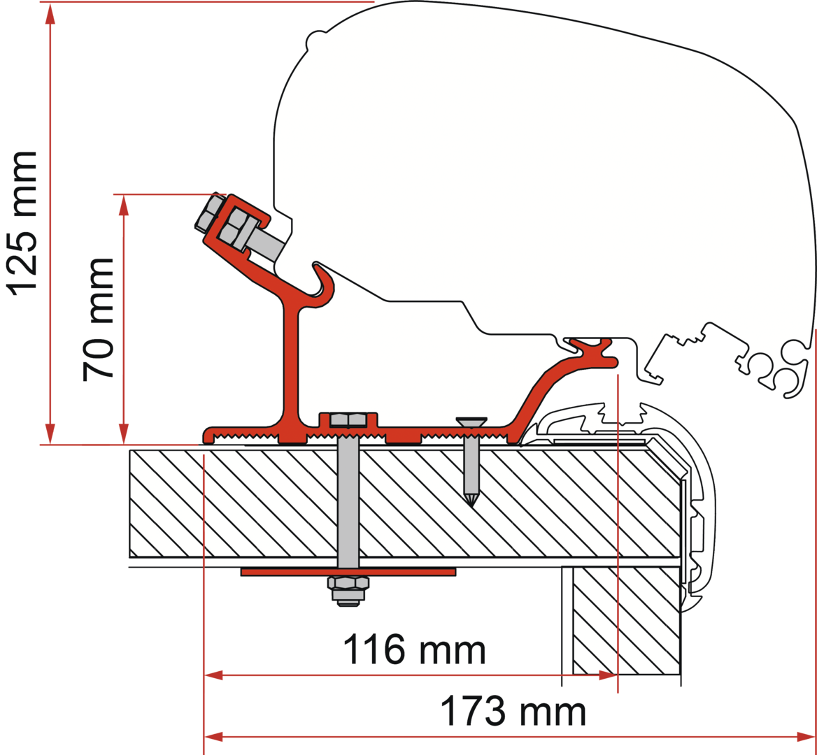 Fiamma Adapter F80-F65 Carth.Malibu 450cm(S)(B)