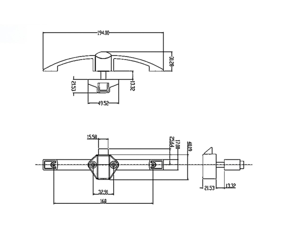 160mm Push Lock Maße