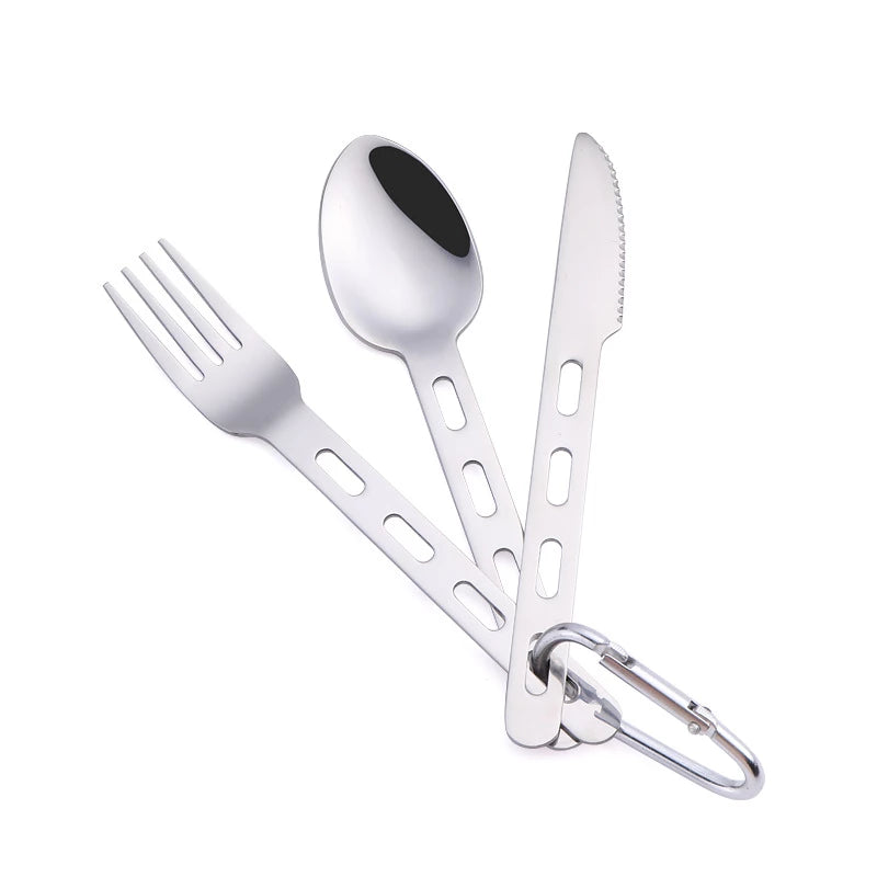 camping besteck set leicht Campingbesteck 3er Set aus Edelstahl online kaufen – Camping Pantheratec