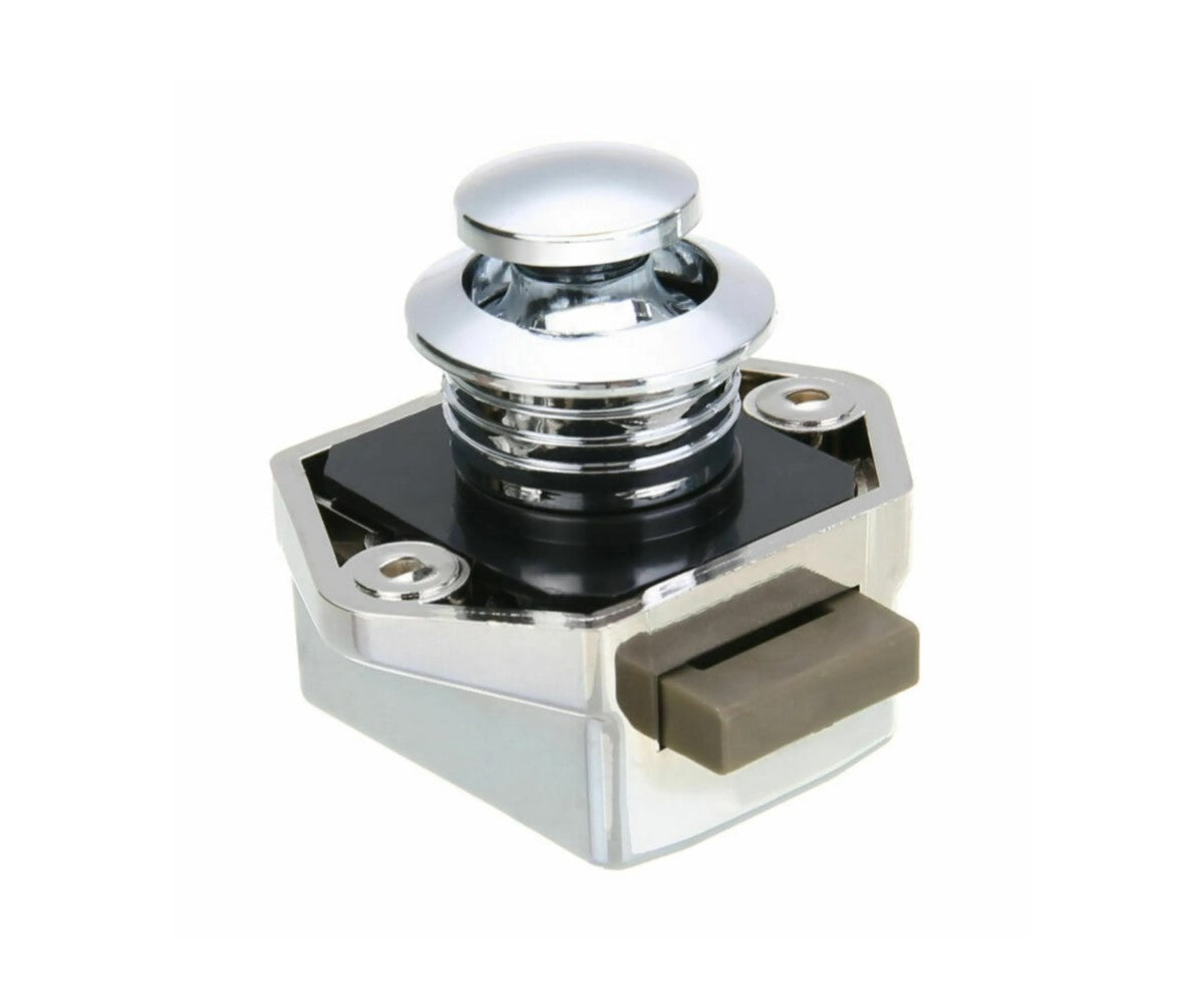 Push Lock Mini Möbelschloss silbern/chrom Druckschloss