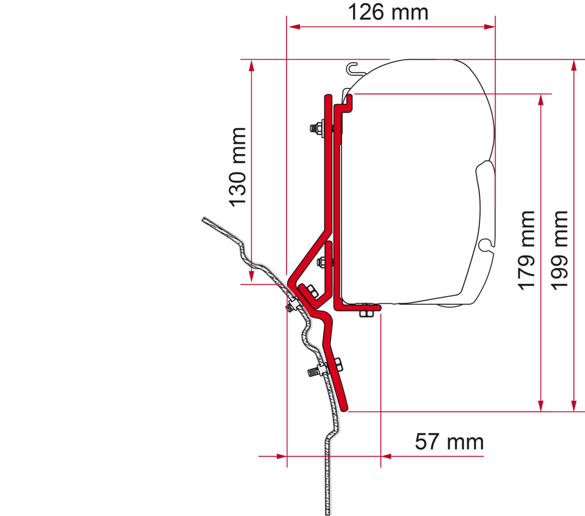 Fiamma Adapter Kit VW T4 - Lift Roof