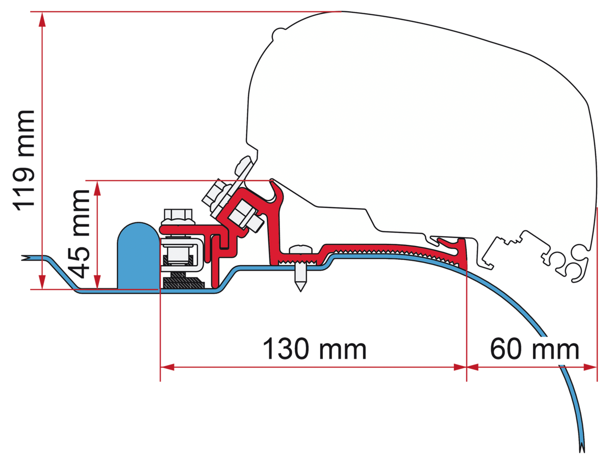 Fiamma Adapter F80-F65 Iveco Daily H2