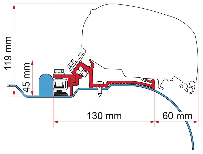 Fiamma Adapter F80-F65 Iveco Daily H2
