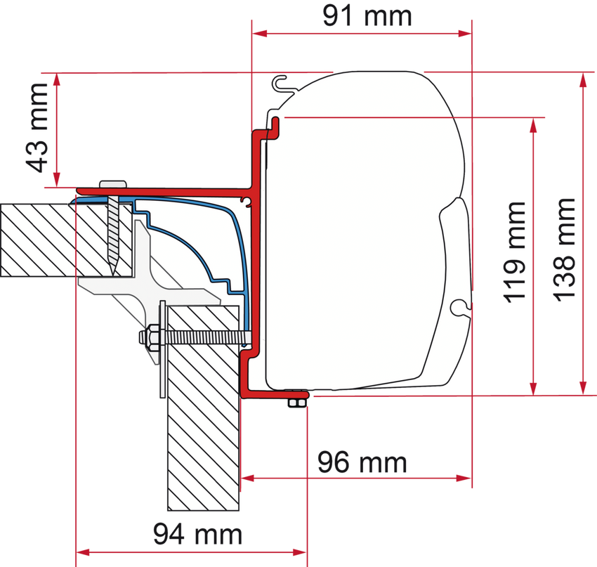 Fiamma Adapter Laika Ecovip bis 07-Bürstner