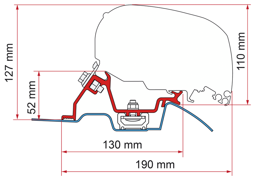 Fiamma Adapter F80-F65 MBS Roof Rail