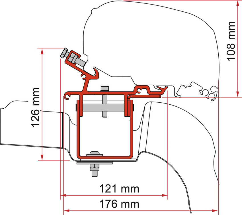 Fiamma Adapter F80-F65 Crafter-MAN L3 H3 ab 17