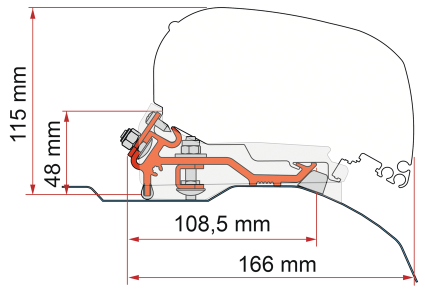 Fiamma Kit Ducato Low Profile H2 - L4 silber