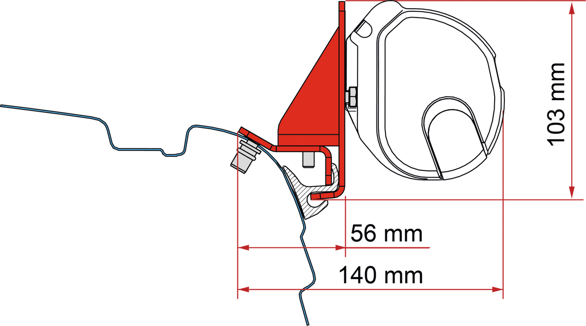 Fiamma Adapter F35 Kit Combi Rail Bracket