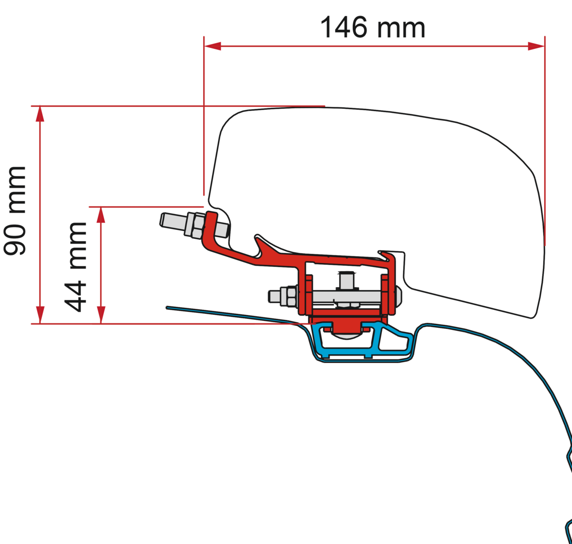 Fiamma Adapter F40 Kit VW T5-T6 C-Schiene