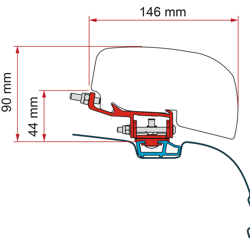 Fiamma Adapter F40 Kit VW T5-T6 C-Schiene