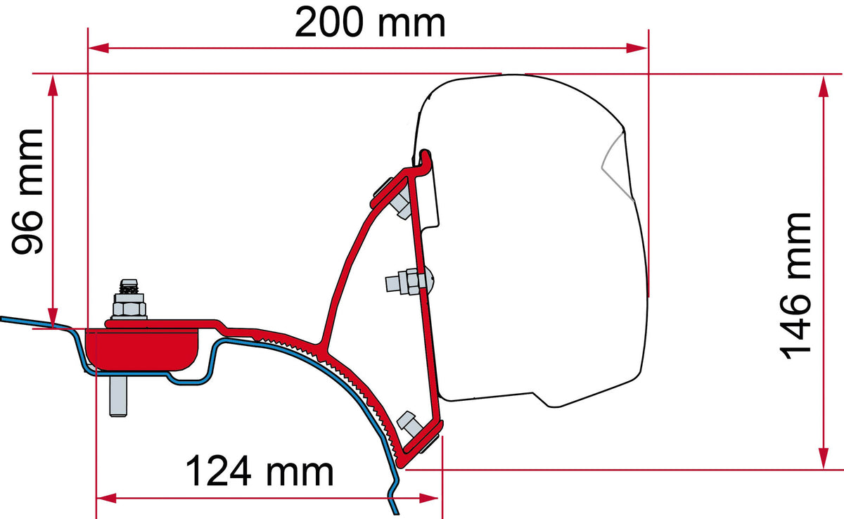 Fiamma Adapter F43 Kit VW T5-T6 Multivan