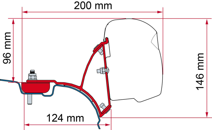 Fiamma Adapter F43 Kit VW T5-T6 Multivan