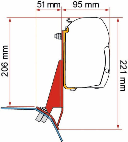 Fiamma Kit Ford Custom V710-VW Transporter 25