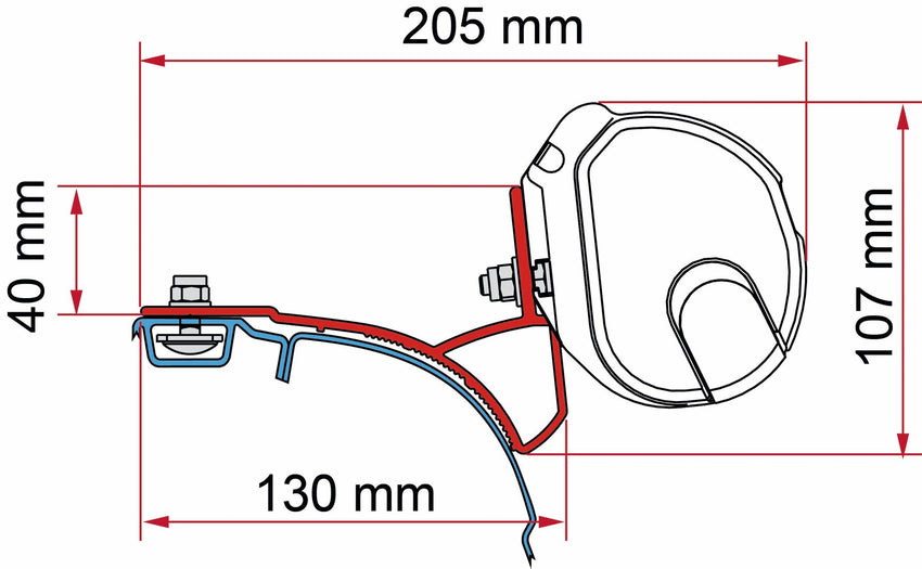 Fiamma Adapter-Kit F35 VW T5/T6 Multivan Rail
