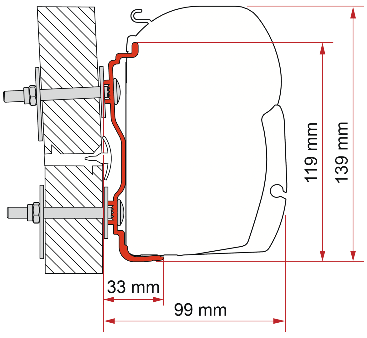 Fiamma Adapter Hymer ab 2016, 400 cm