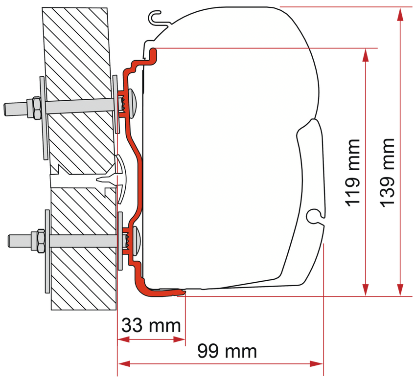 Fiamma Adapter Hymer ab 2016, 400 cm