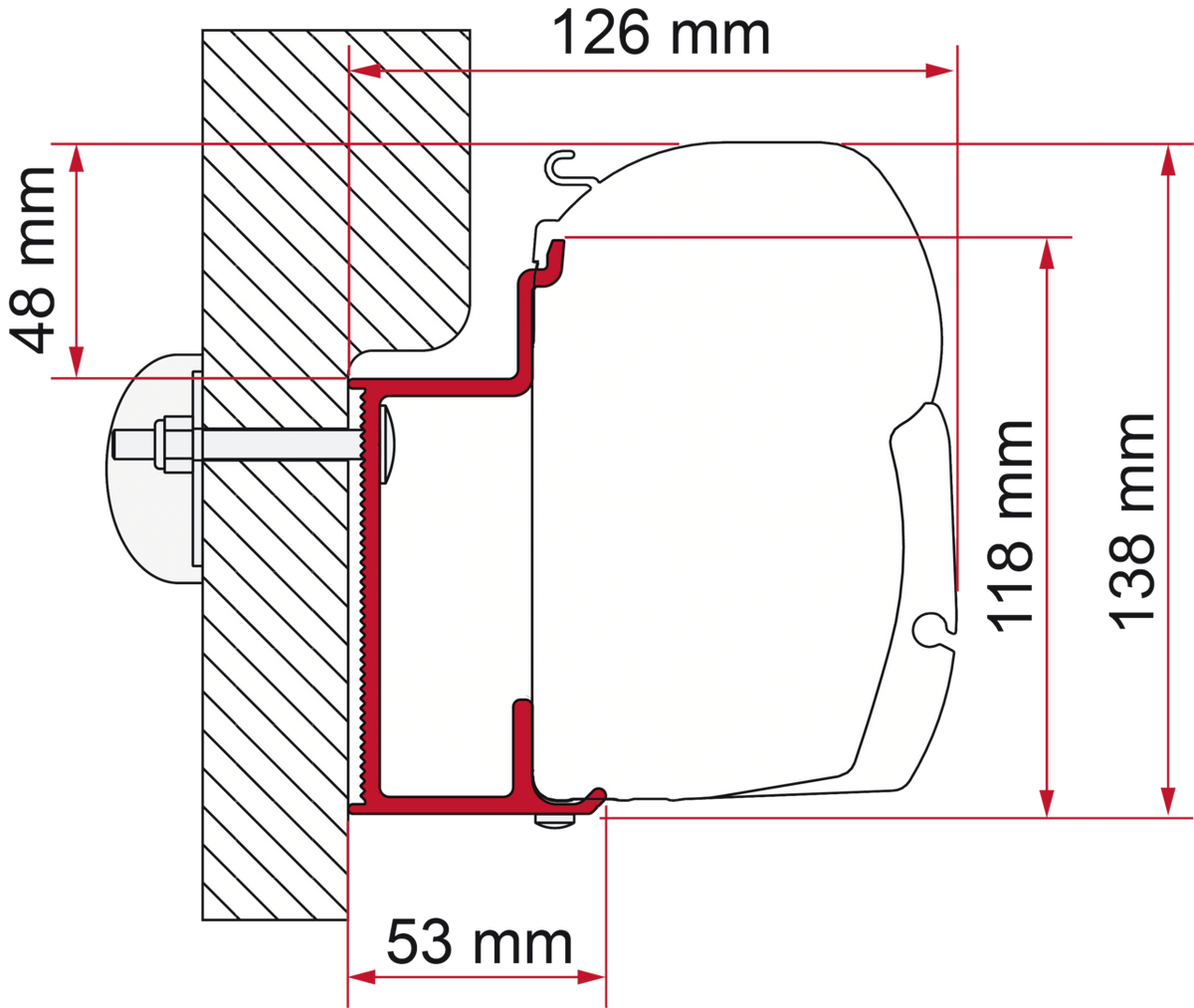 Fiamma Adapter Eura Mobil-Karmann 350cm