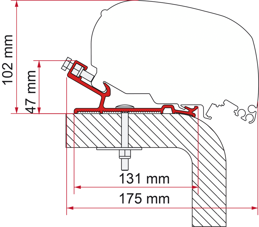 Fiamma Adapter F80-F65 Hymer 370