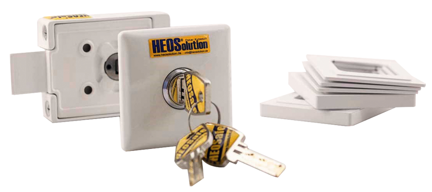 HEOSolution HEOSafe Zusatzschloss weiß, 3er-Set