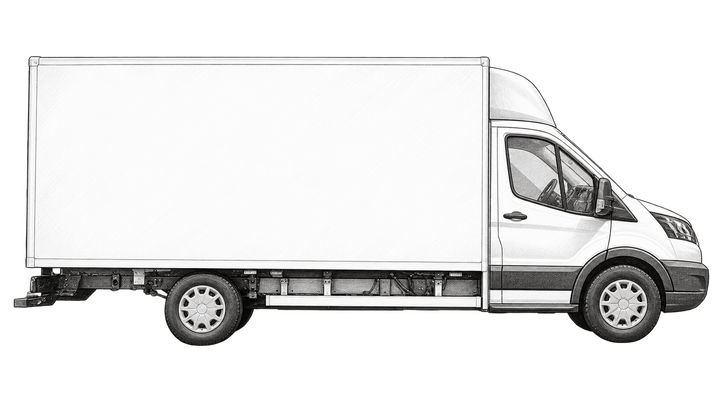 Postauto Skizze schwarz weiß