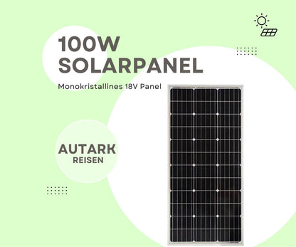 solarmodul camping Solarpanel Monocrystalline 100W 18V Solarmodul – Camping Pantheratec