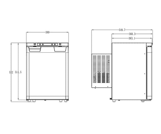 Camper Kompressor-Einbaukühlschrank LR40L Carbest