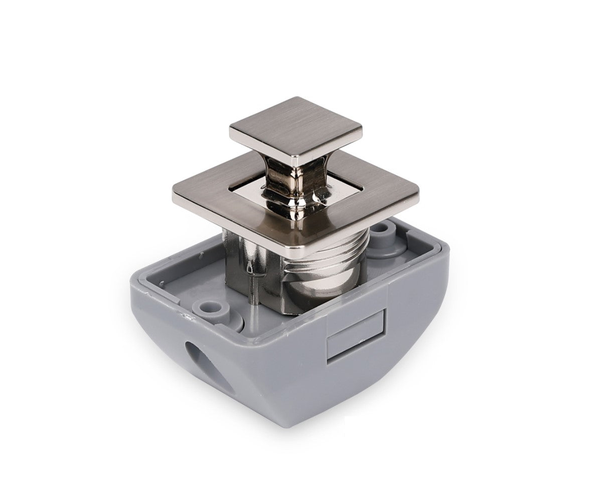 Druckschloss Push Lock quadratisch 15-27mm Wandstärke