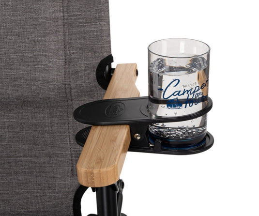 Tisch-, Glas- und Getränkehalter mit Clip in Schwarz