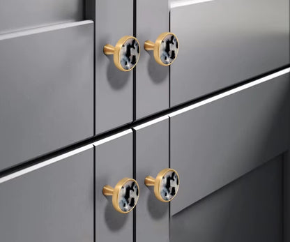 Möbelgriffe Luisa Gold farbig mit Stein Optik