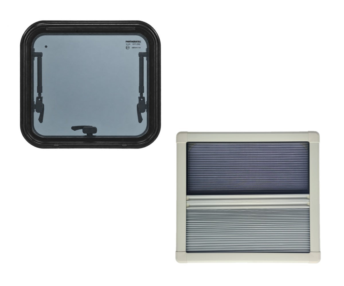 500 × 450 mm Pantheratec Camper Ausstellfenster mit Kombi-Rollo – Set