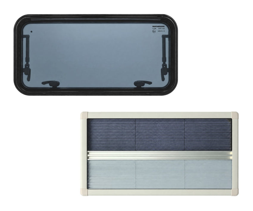 900 × 450 mm Pantheratec Camper Ausstellfenster mit Kombi-Rollo – Set