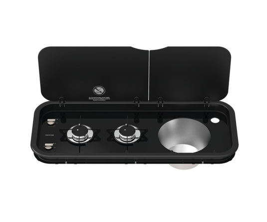 Camping 2 Flamm-Gaskocher Spüle Kombination 2x 1.5 kW | Camping Pantheratec