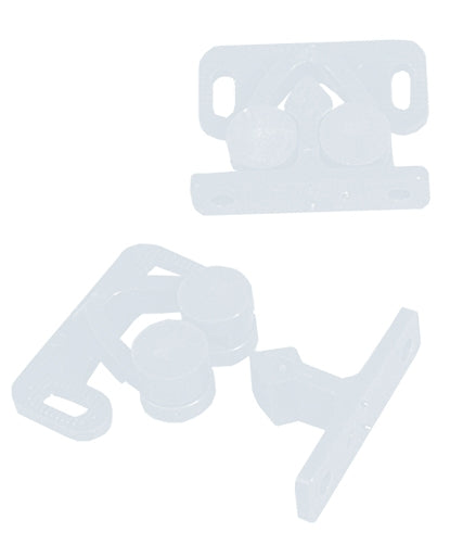 Doppelrollenschnäpper weiß 2er-Pack aus Kunststoff
