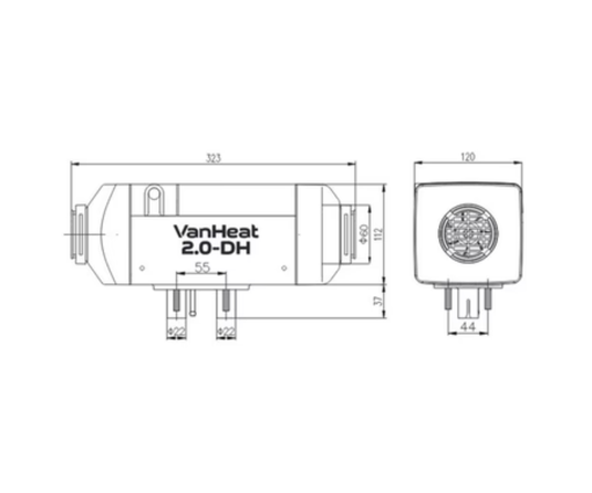 DOPPELT ANGELEGT - Diesel Standheizung VanHeat 2.0-DH 2 kW 12V für Cam