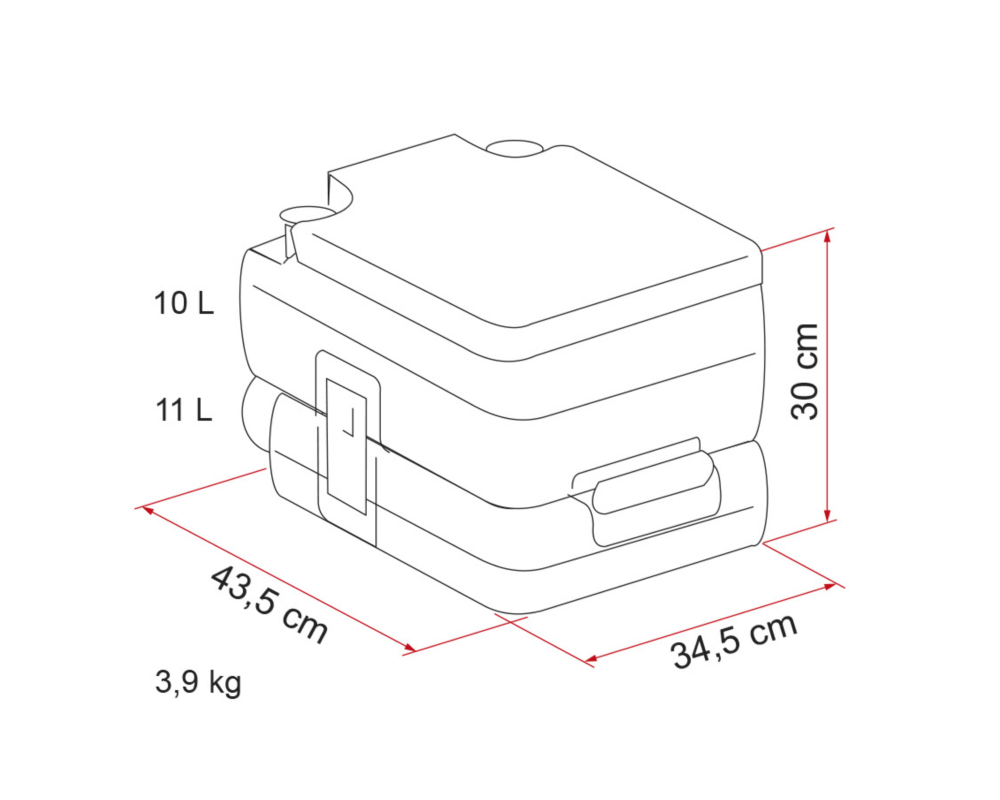 Fiamma Camping Toilette BI-POT 30 Zeichnung