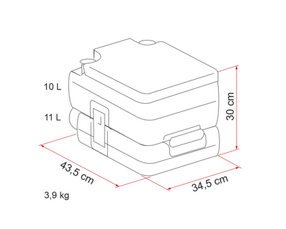 Fiamma Camping Toilette BI-POT 30 Zeichnung