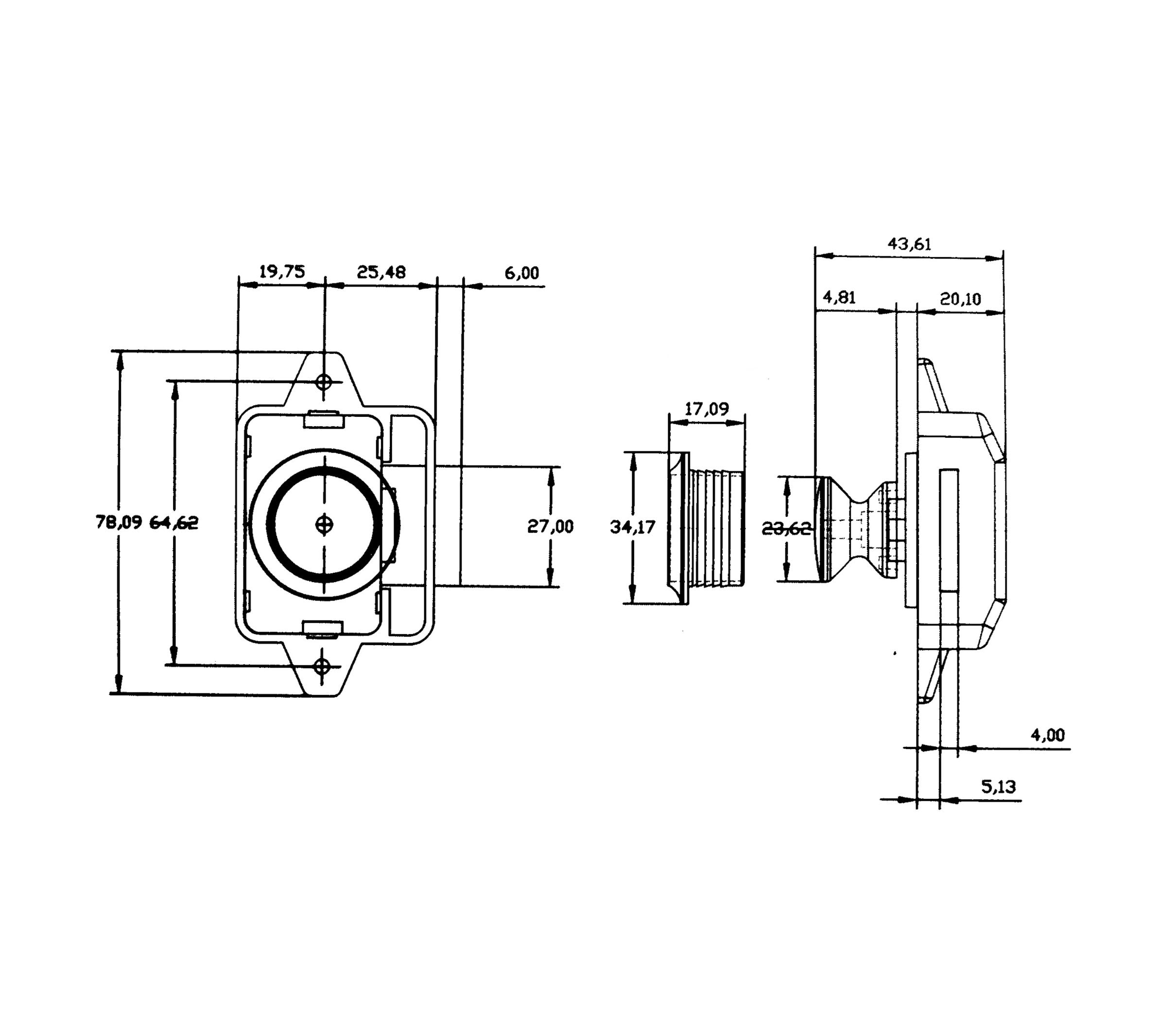 Push Lock Standard Chrom oder matt silbern