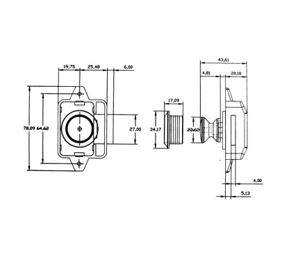 Push Lock Standard Chrom oder matt silbern